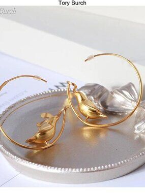 Tory Burch matte gold earrings